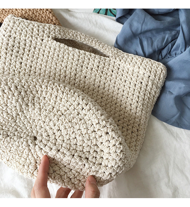 Buy Online Cotton Knitted Smiley Face Bag, Handmade Crochet Purse, Fashion Bag