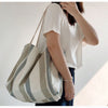 Buy Online High Quality, Unique Handmade Canvas Striped Bag, Fashion Shoulder Bag, Striped Canvas Tote, Work Handbag, Large Shopping Bag - Elena Handbags