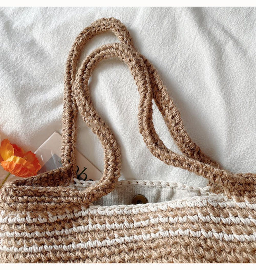 Buy Online High Quality, Unique Handmade Twine Knitted Shoulder Bag, Fashion Casual Tote, Handmade Gift for Her, Women's Hand Woven Bag - Elena Handbags