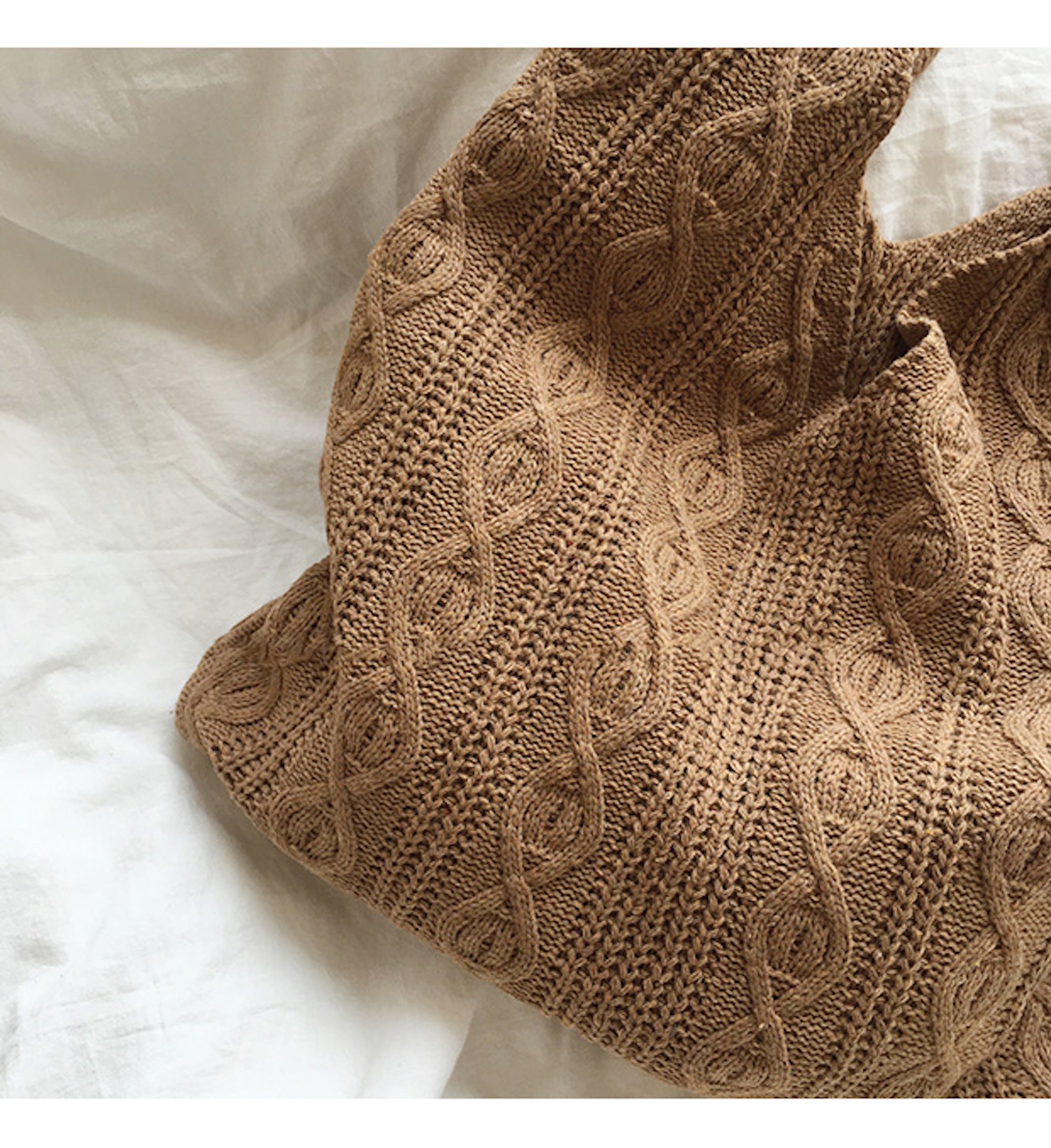 Buy Online High Quality, Unique Handmade Retro Artsy Twist Cotton Knitted Shoulder Bag, Fashion Casual Bag, Handmade Gift for Her, Women's Hand Woven Bag - Elena Handbags
