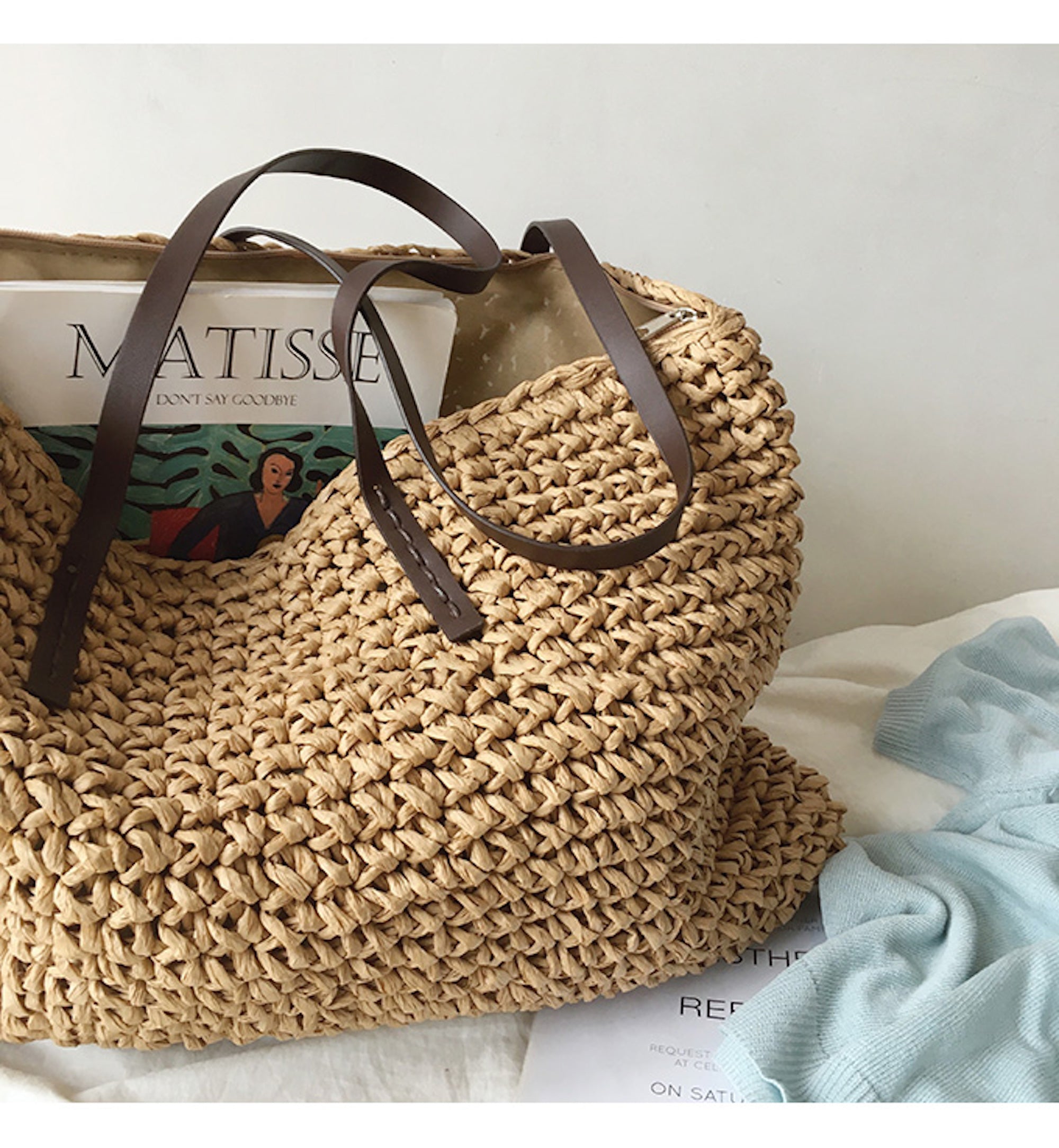 Buy Online High Quality, Unique Handmade Large Straw Woven Tote Bag, Summer Bag, Everyday Shoulder Bag, Beach Bag - Elena Handbags