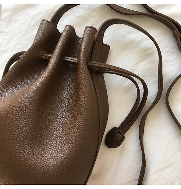 Buy Online High Quality, Unique Mini Leather Bucket Bag, Women's Everyday Shoulder Bag - Elena Handbags