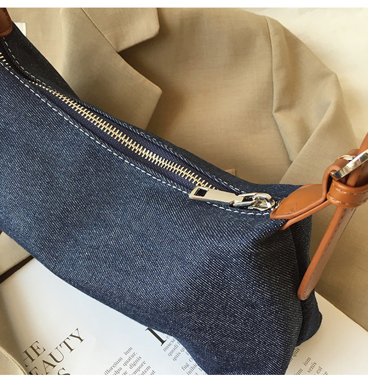 Buy Online Elena Handbags Classic Everyday Denim Shoulder Bag