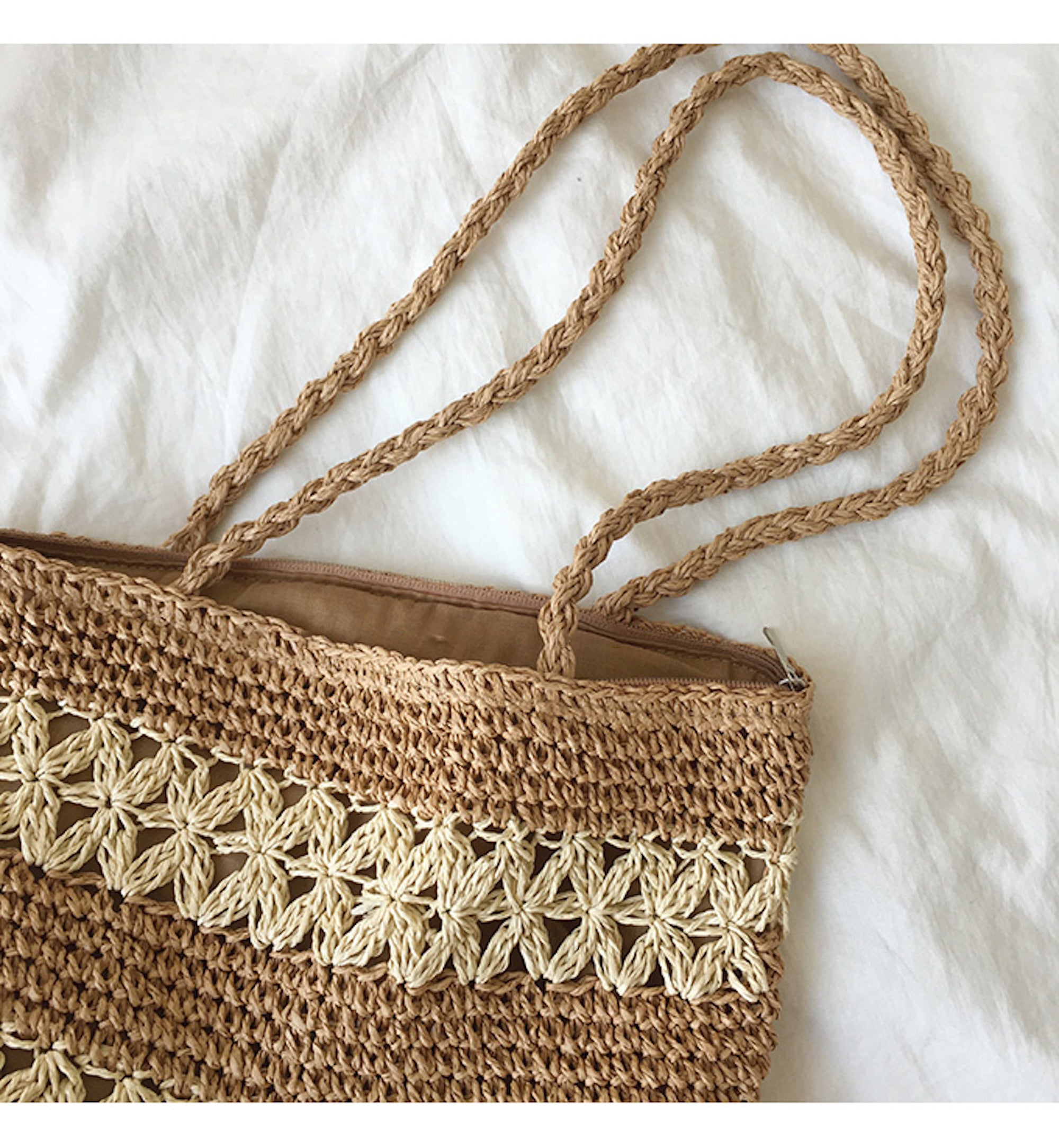 Buy Online High Quality, Unique Handmade 2021 Style Patterned Straw Woven Tote Bag, Retro Vibes, Summer Bag, Everyday Shoulder Bag, Beach Bag - Elena Handbags