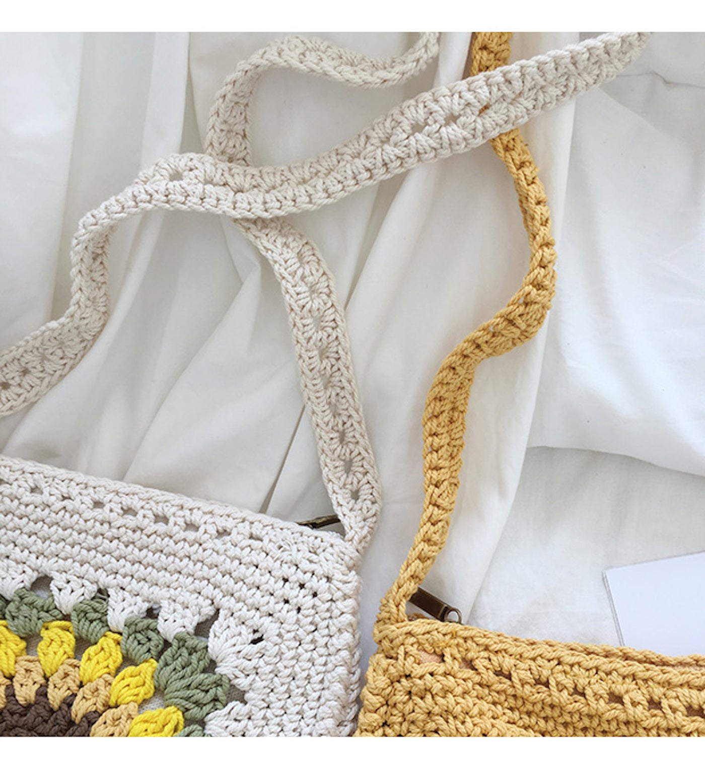 Elena Handbags Handmade Crochet Sunflower Purse