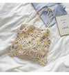 Buy Online High Quality, Unique Handmade Retro Daisy Cotton Knitted Shoulder Bag, Hand Woven, Fashion Casual Bag, Gift for Her, Women's Woven Bag - Elena Handbags