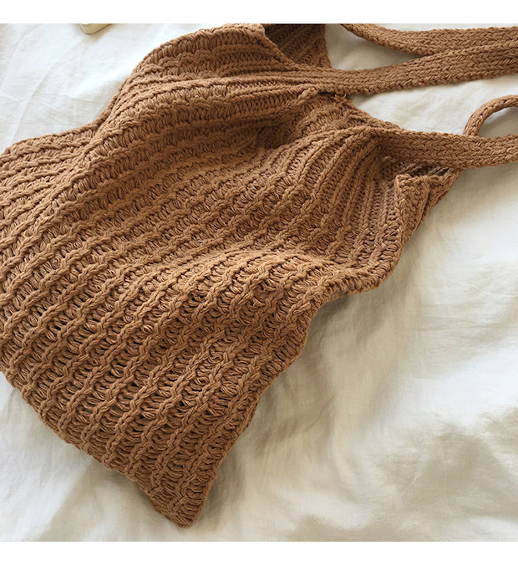 Buy Online High Quality, Unique Handmade Retro Twist Cotton Knitted Shoulder Bag, Fashion Casual Bag, Handmade Gift for Her, Women's Hand Woven Bag - Elena Handbags