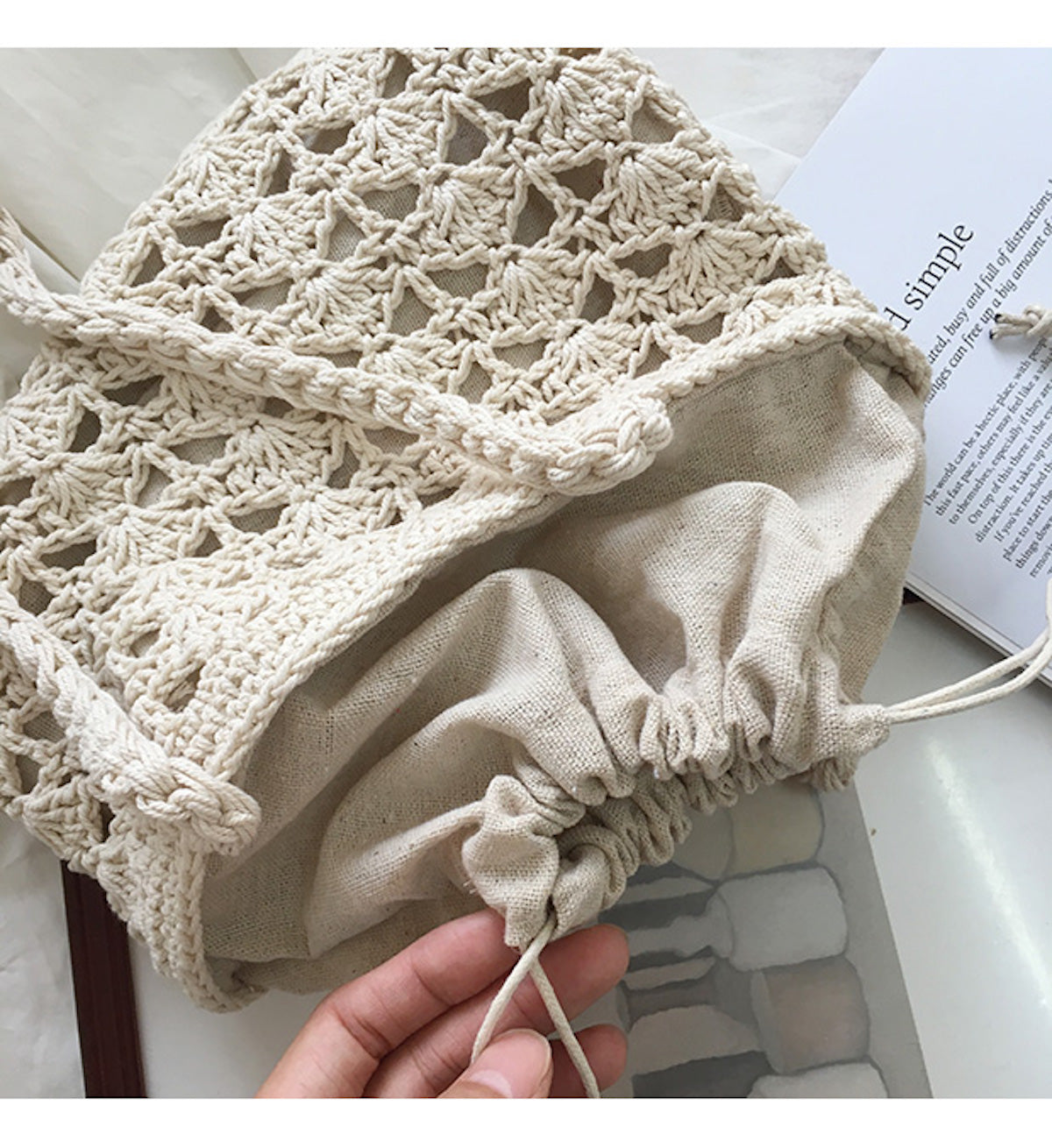 Handmade Crochet Bucket Shoulder Bag
