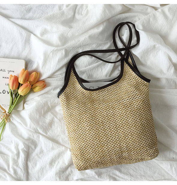 Buy Online Elena Handbags Straw Woven Fishnet Bag