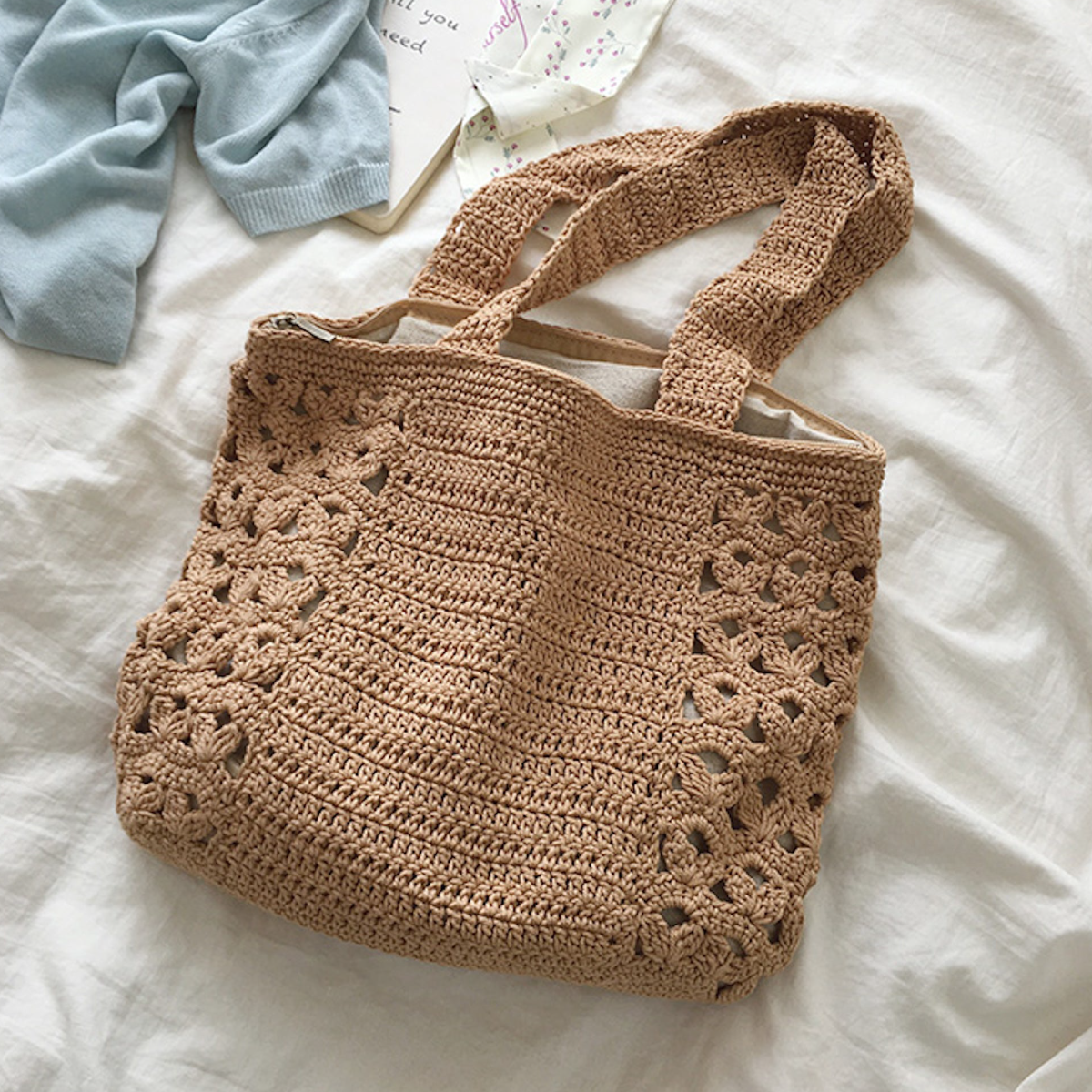 Retro Artsy Knitted Shoulder Women's Woven Bag