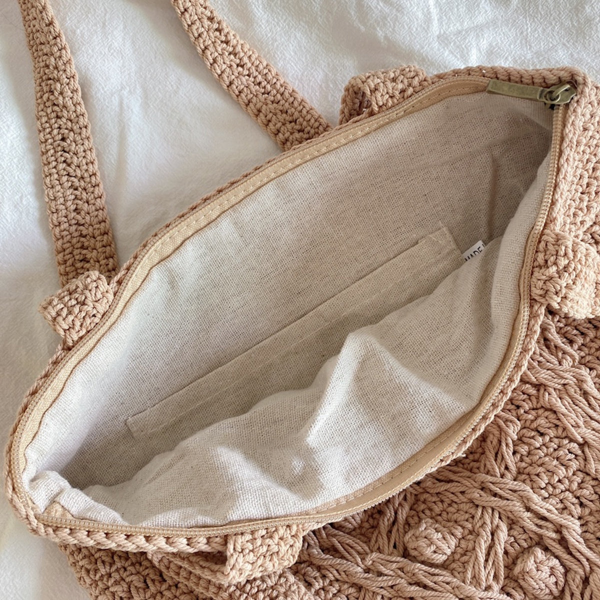 Handmade Cotton Knitted Shoulder Bucket Bag