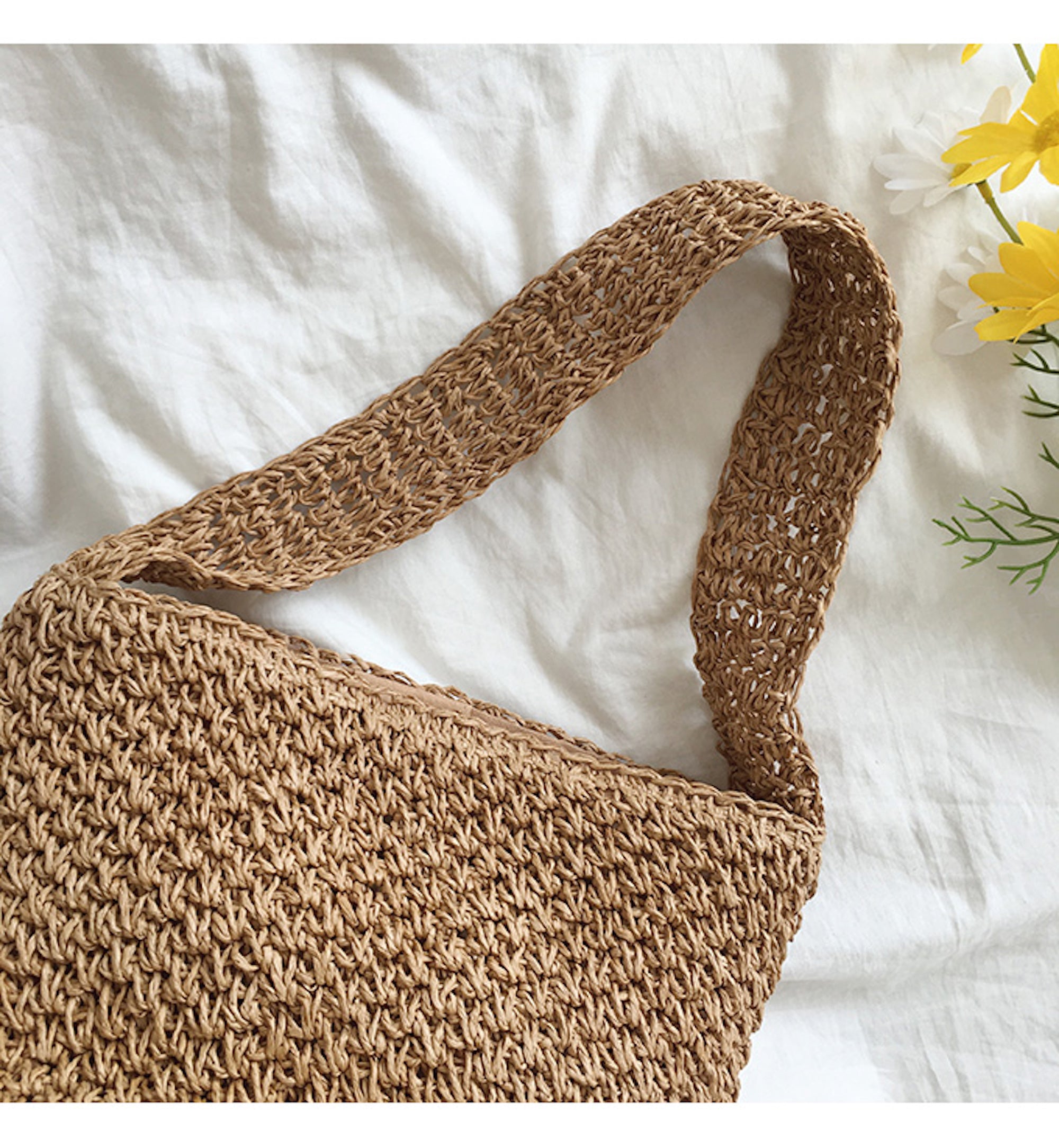 Buy Online High Quality, Unique Handmade Straw Shoulder Bucket Bag, Minimalistic Basket Design, Small Size, Handmade Summer Beach Purse, Raffia Bag - Elena Handbags