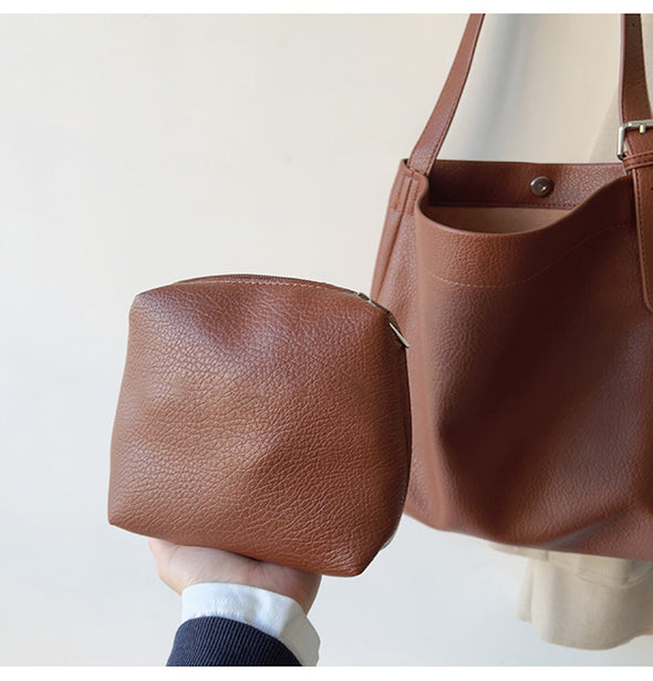 Elena Handbags Retro Bucket Leather Bag