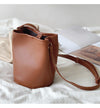 Elena Handbags Simple Chic Leather Bucket Bag