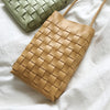 Buy Online Mini Square Leather Woven Purse, Crossbody Bag
