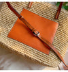 Buy Online Elena Handbags Straw Woven Tote with Leather Accent