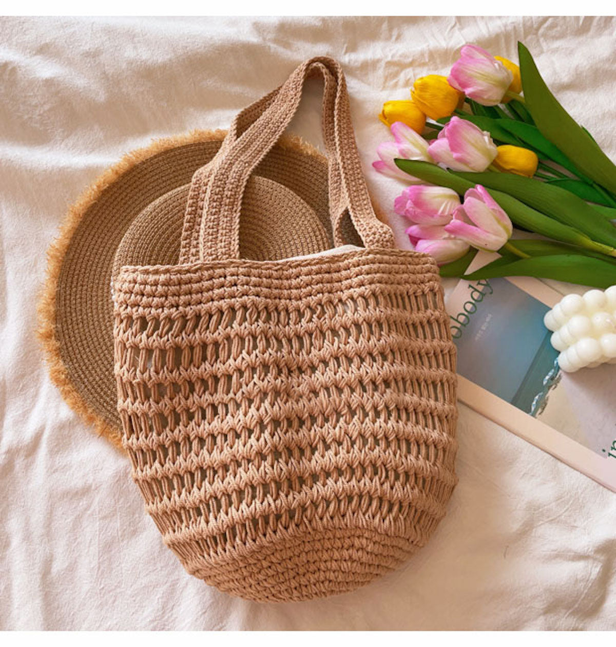 Buy Online Elena Handbags Cotton Bucket Bag