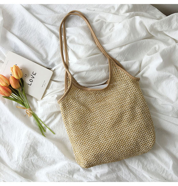 Buy Online Elena Handbags Straw Woven Fishnet Bag