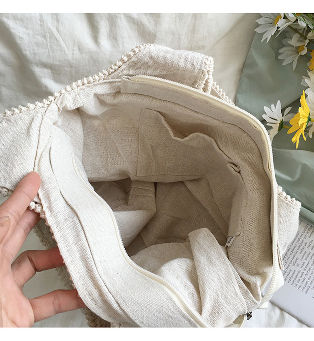 Buy Online High Quality, Unique Handmade Floral Cotton Knitted Shoulder Bag, Hand Crochet Woven Purse, Fashion Casual Bag, Women's Purse Shoulder Bag - Elena Handbags