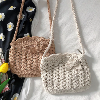 Elena Handbags Floral Crochet Mini Purse