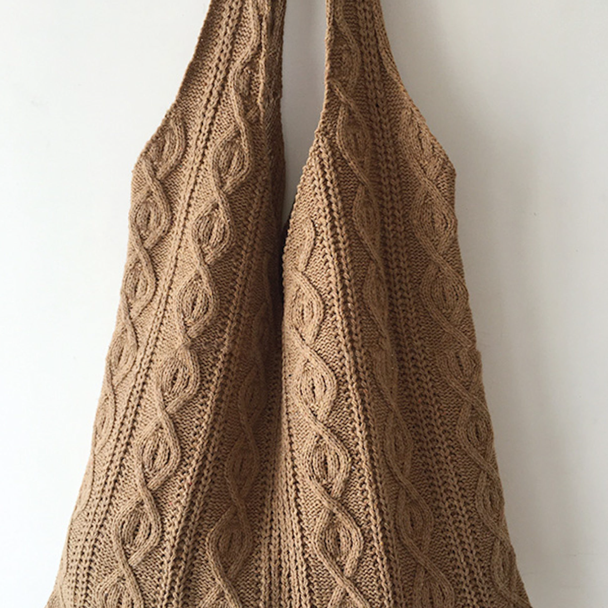 Retro Artsy Twist Cotton Knitted Shoulder Bag