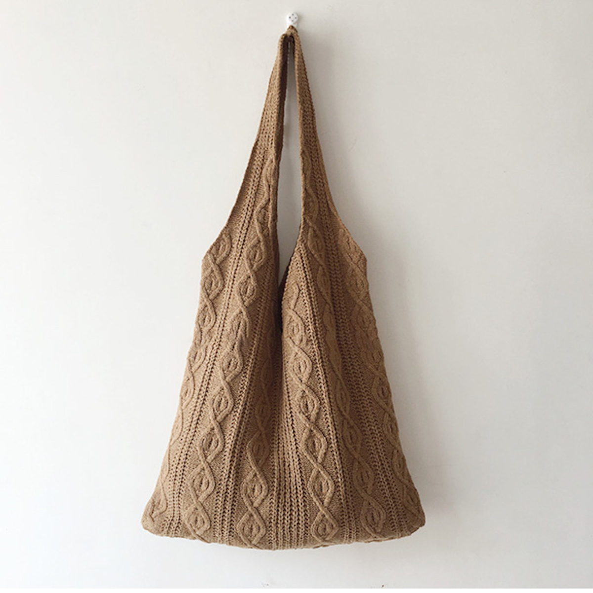 Retro Artsy Twist Cotton Knitted Shoulder Bag