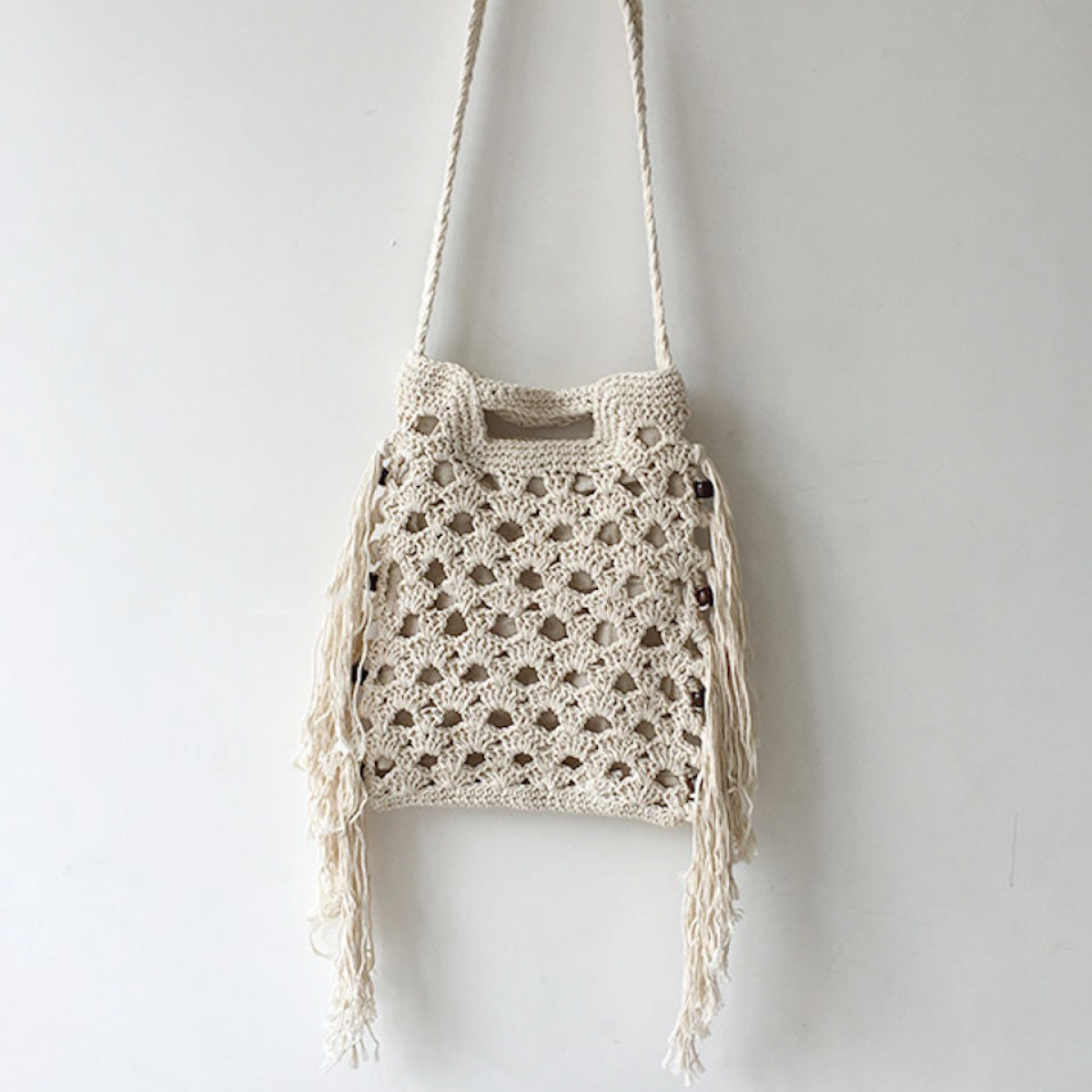 Retro Cotton Crochet Shoulder Bag