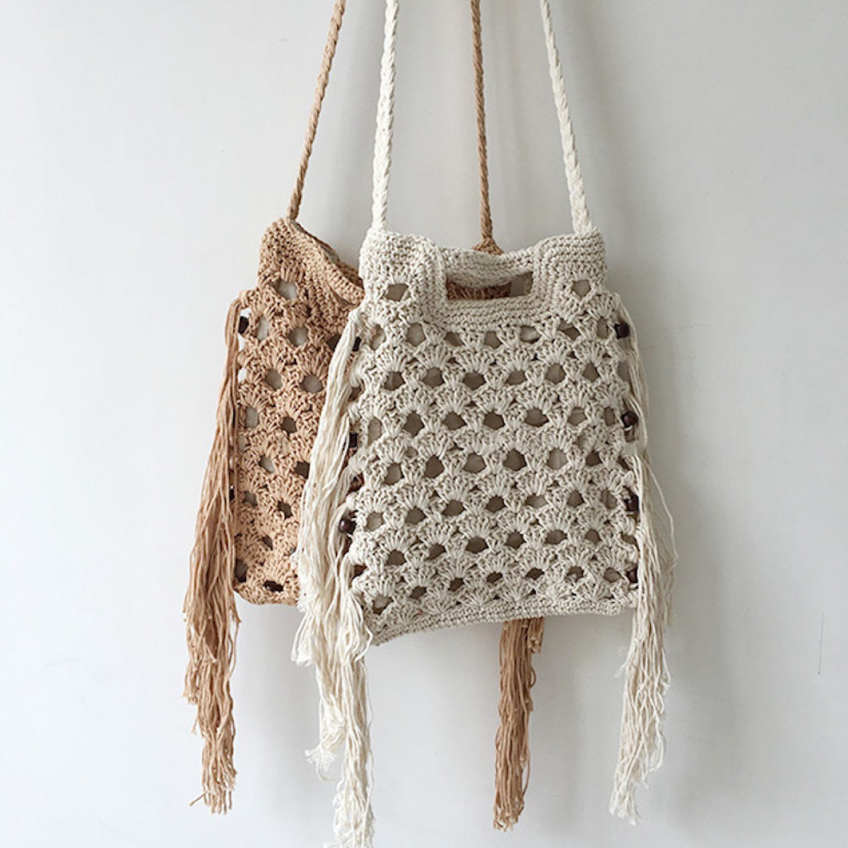 Retro Cotton Crochet Shoulder Bag