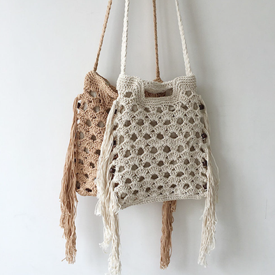 Elena Handbags Retro Cotton Crochet Shoulder Bag