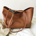 Large Carryall Tote In Soft Pebbled Leather