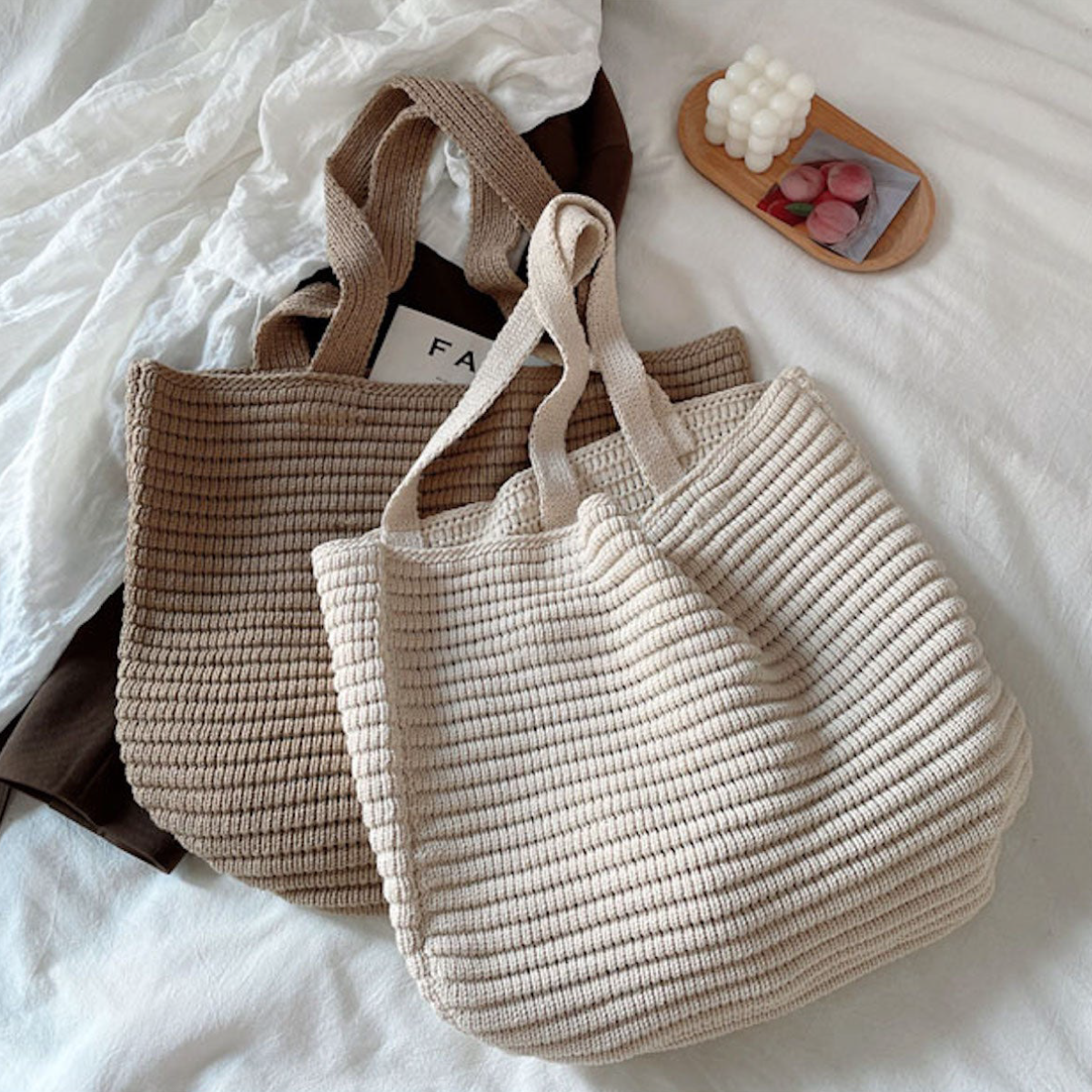 Large Crochet Tote Bag