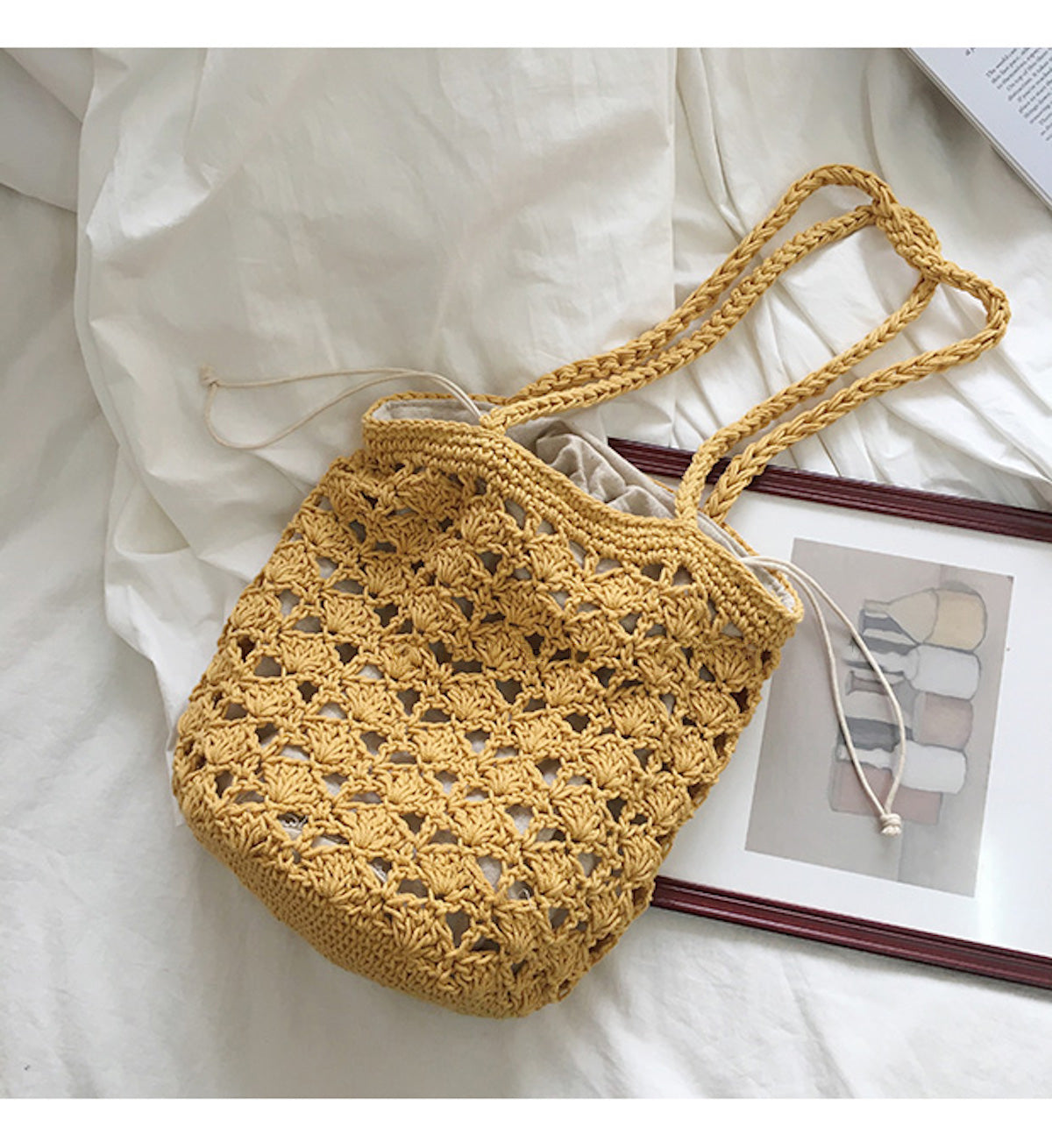 Handmade Crochet Bucket Shoulder Bag