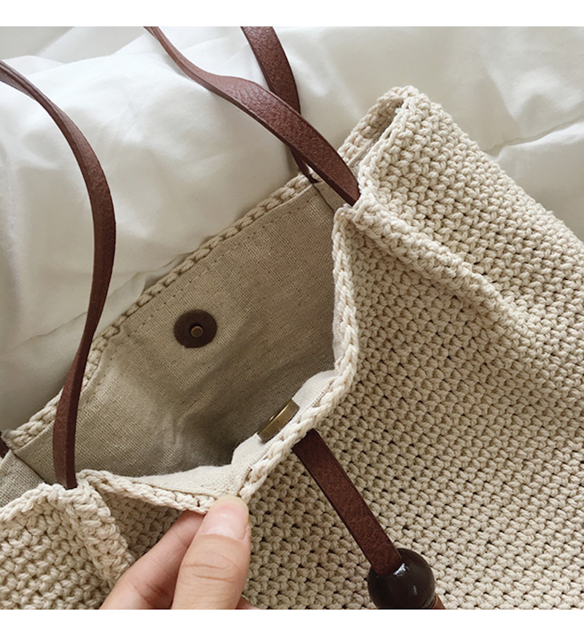 Buy Online High Quality, Unique Handmade Retro Cotton Knitted Shoulder Bag with Tassel, Hand Woven, Fashion Casual Bag, Gift for Her, Women's Woven Bag - Elena Handbags