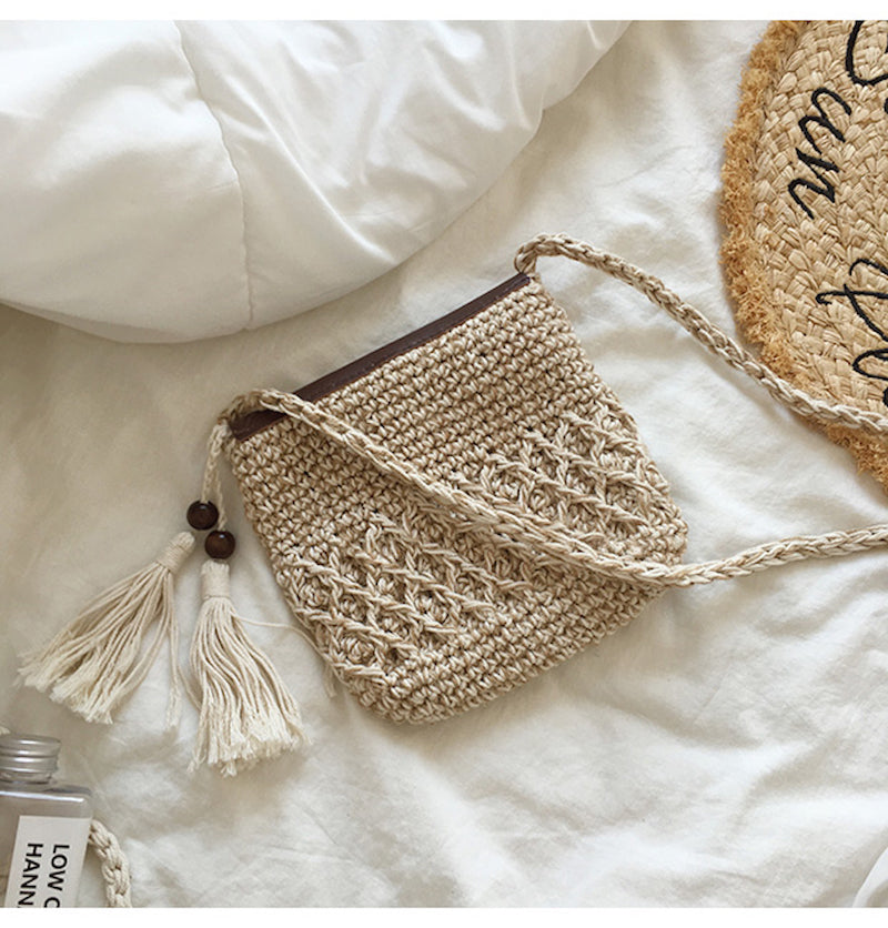 Buy Online High Quality, Unique Handmade Crochet Crossbody Bag with Leather Flap, Handmade Shoulder Bag, Women's Purse - Elena Handbags