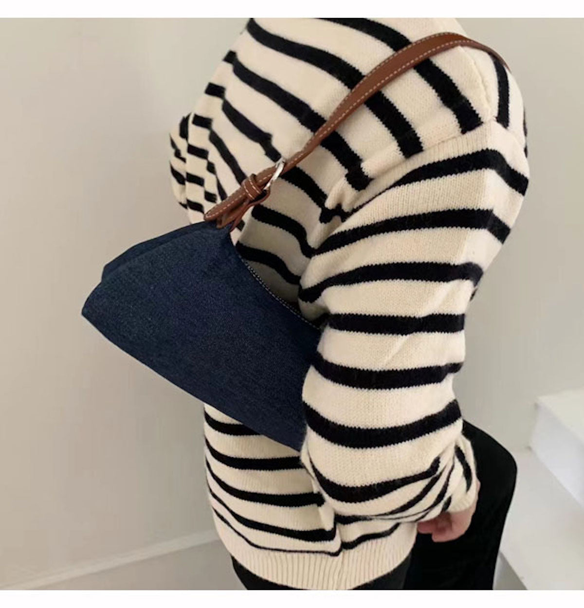 Buy Online Elena Handbags Classic Everyday Denim Shoulder Bag