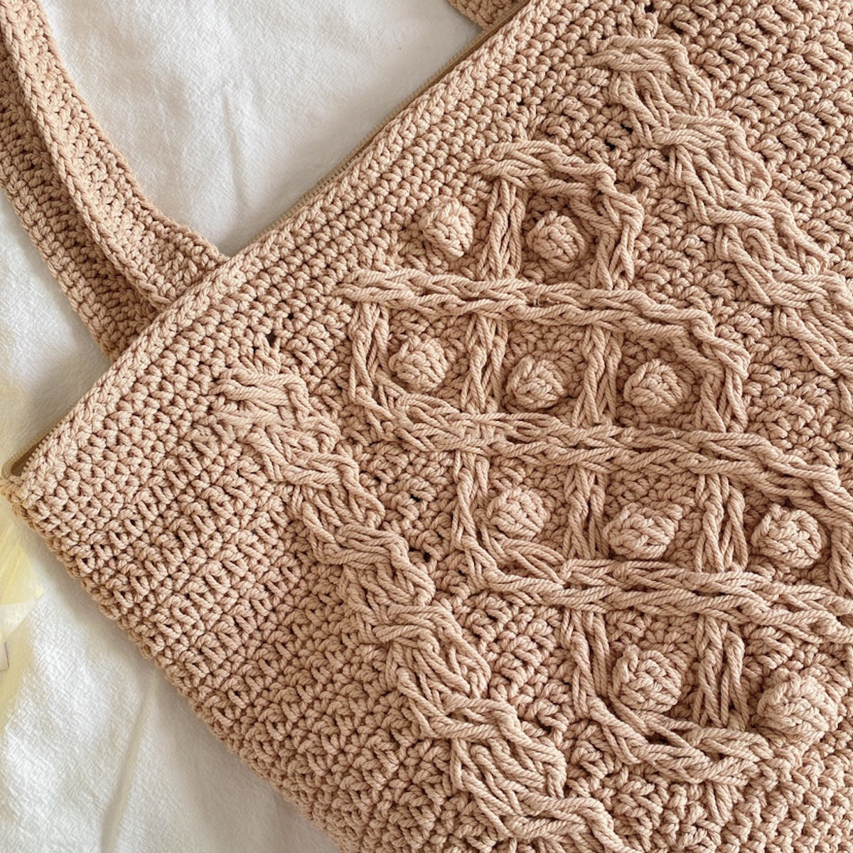 Handmade Cotton Knitted Shoulder Bucket Bag