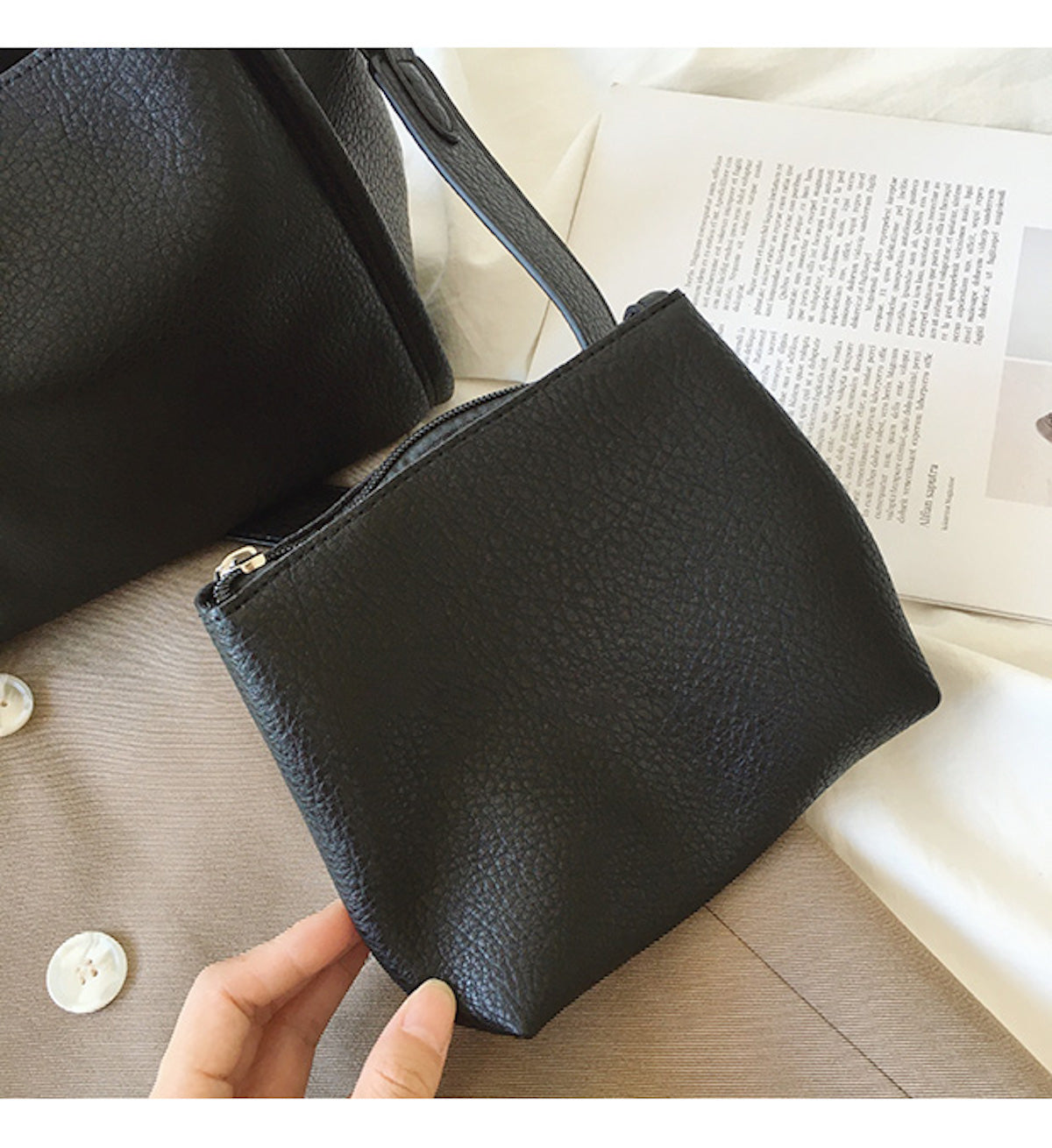 Ultra Soft Leather Bucket Bag