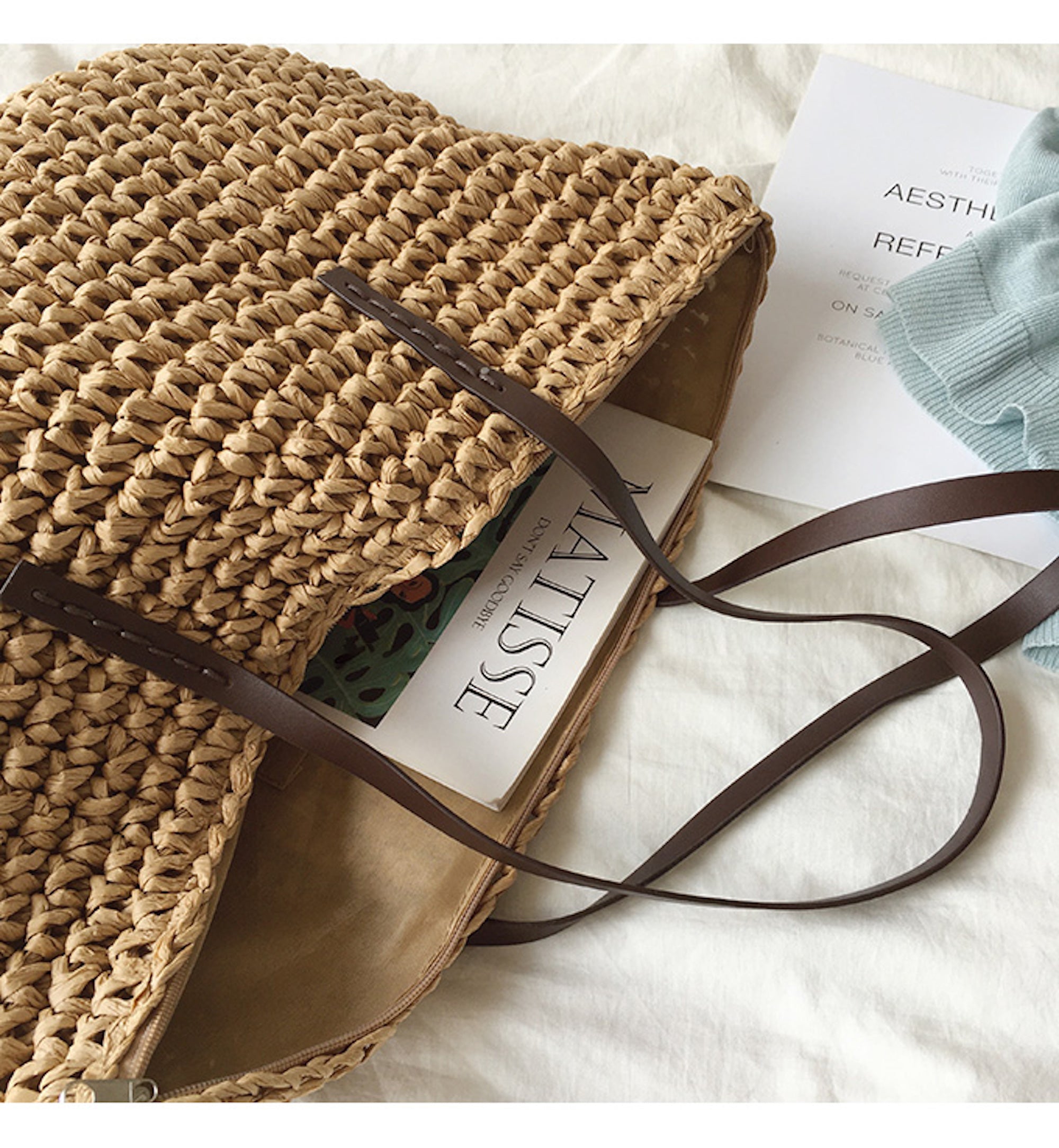Buy Online High Quality, Unique Handmade Large Straw Woven Tote Bag, Summer Bag, Everyday Shoulder Bag, Beach Bag - Elena Handbags