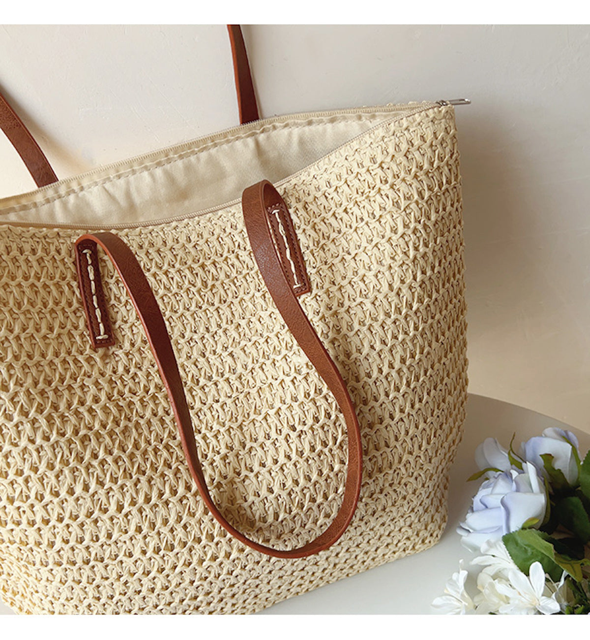 Buy Now Elena Handbags Straw Woven Tote