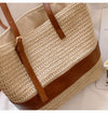 Elena Handbags Straw Woven Tote Shoulder Bag