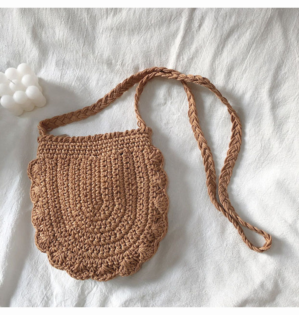 Buy Online High Quality, Unique Handmade Mini Cotton Knitted Shoulder Bag, Handmade Crochet Bag, Fashion Casual Bag, Gift for Her, Women's Woven Bag - Elena Handbags