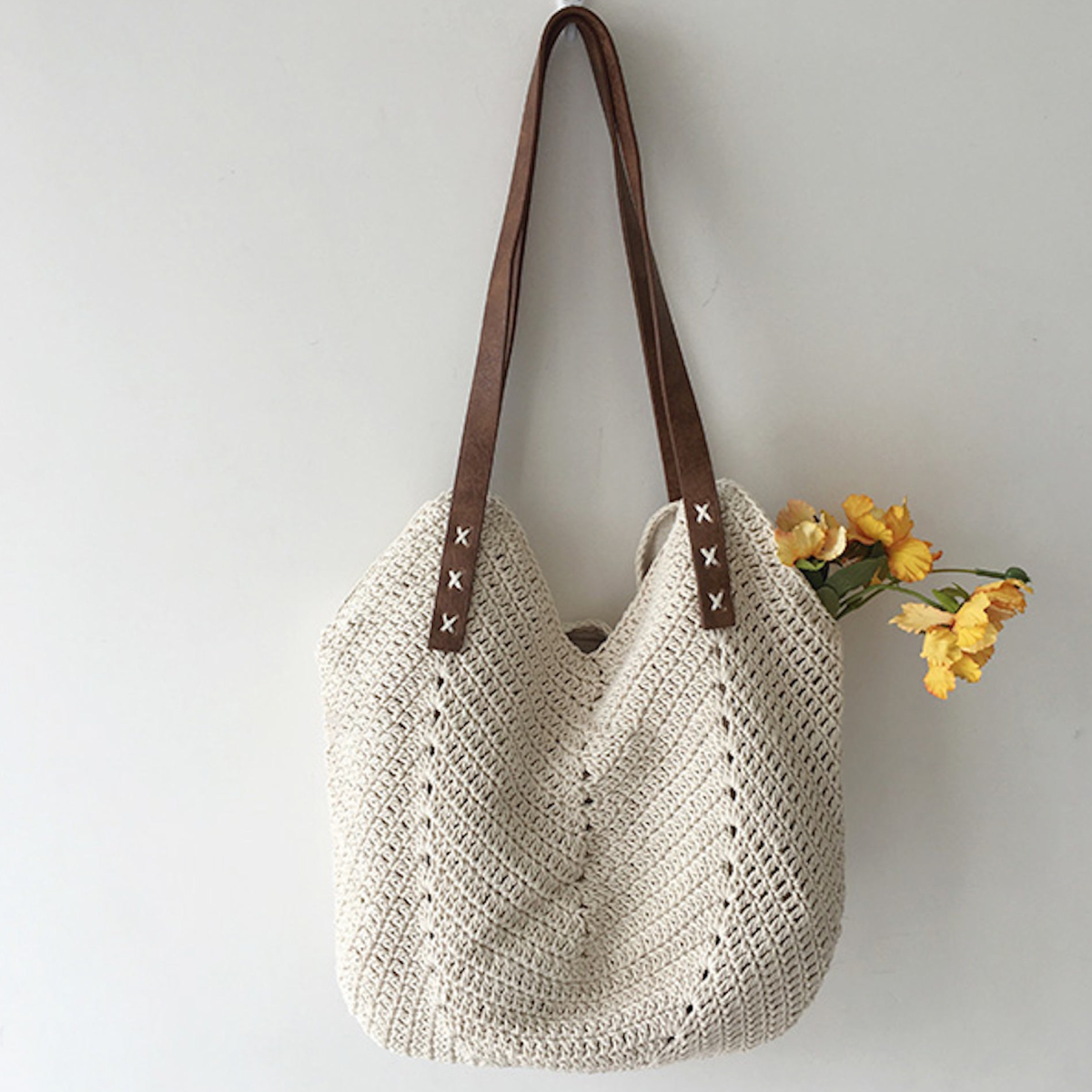 Retro Cotton Knitted Shoulder Bag