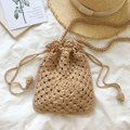 Retro Cotton Knitted Shoulder Bucket Bag