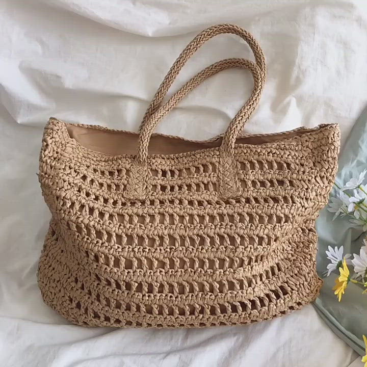 Large Fashion Straw Woven Tote Bag