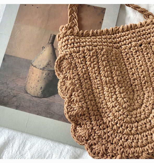 Buy Online High Quality, Unique Handmade Mini Cotton Knitted Shoulder Bag, Handmade Crochet Bag, Fashion Casual Bag, Gift for Her, Women's Woven Bag - Elena Handbags