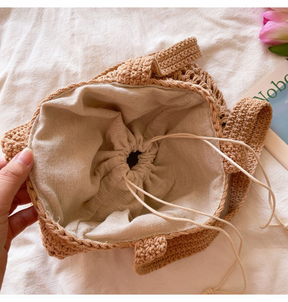 Buy Online Elena Handbags Cotton Bucket Bag