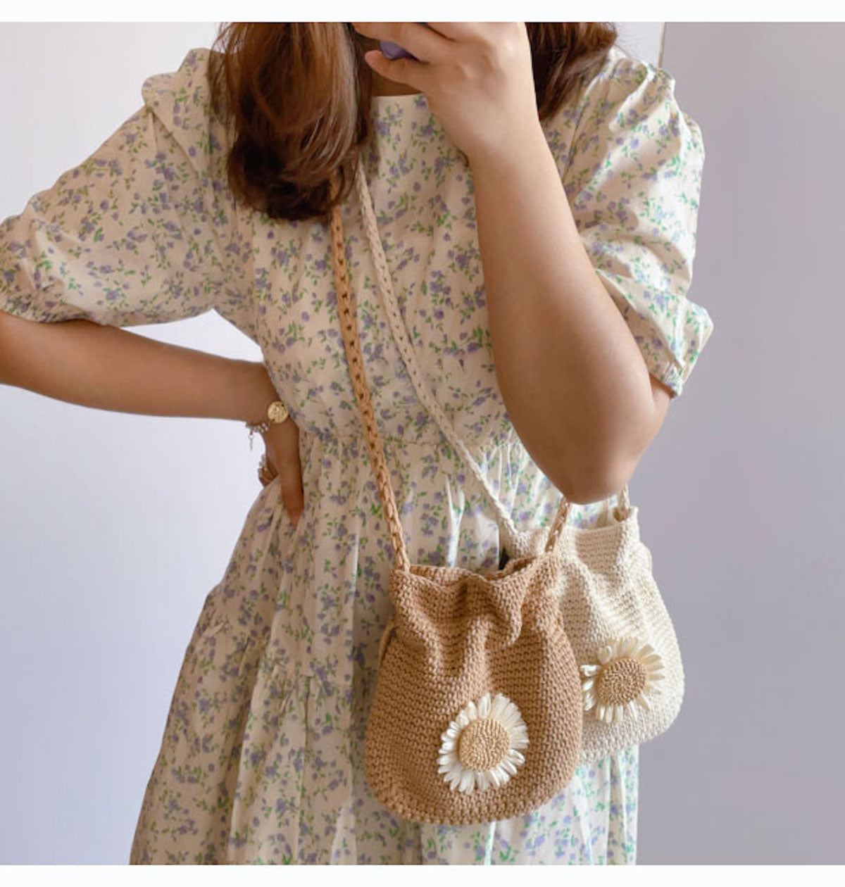 Buy Online Elena Handbags Handmade Crochet Flower Purse
