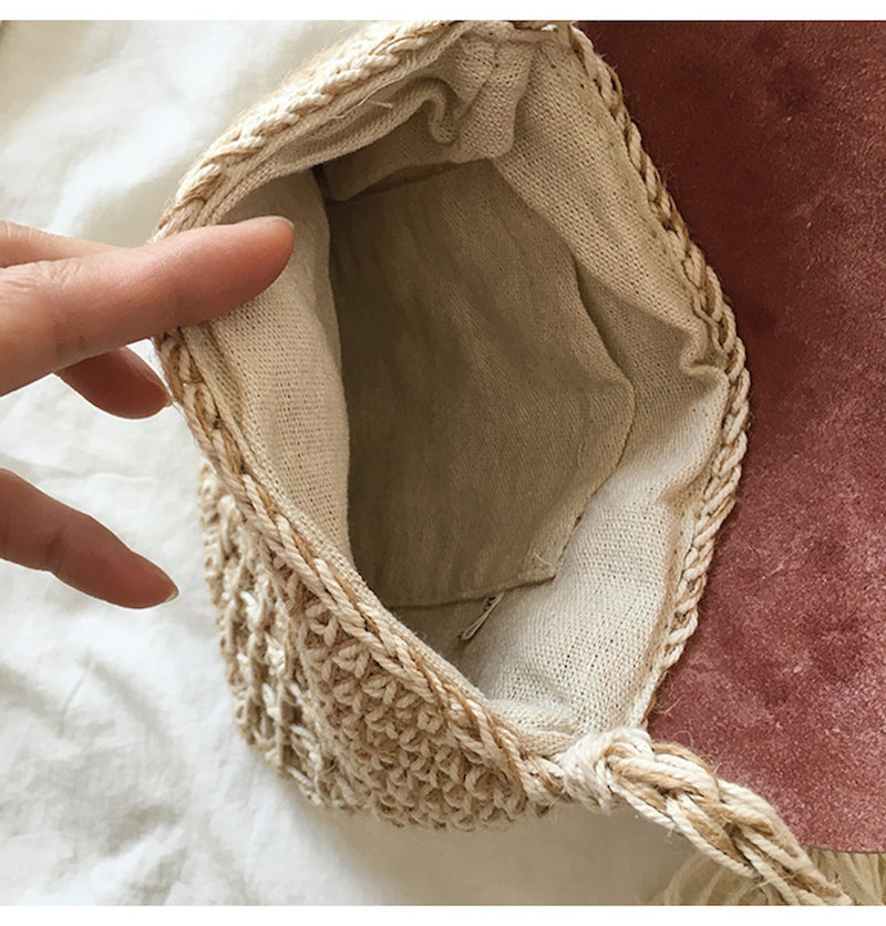Buy Online High Quality, Unique Handmade Crochet Crossbody Bag with Leather Flap, Handmade Shoulder Bag, Women's Purse - Elena Handbags