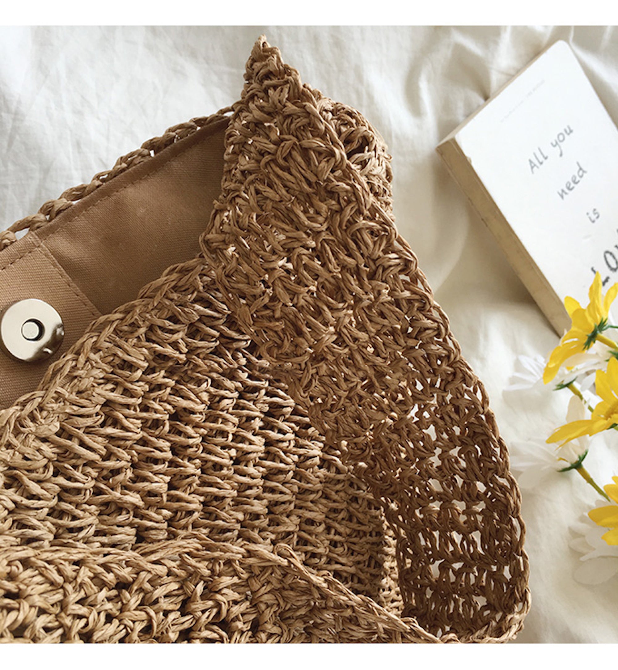 Buy Online High Quality, Unique Handmade Straw Shoulder Bucket Bag, Minimalistic Basket Design, Small Size, Handmade Summer Beach Purse, Raffia Bag - Elena Handbags