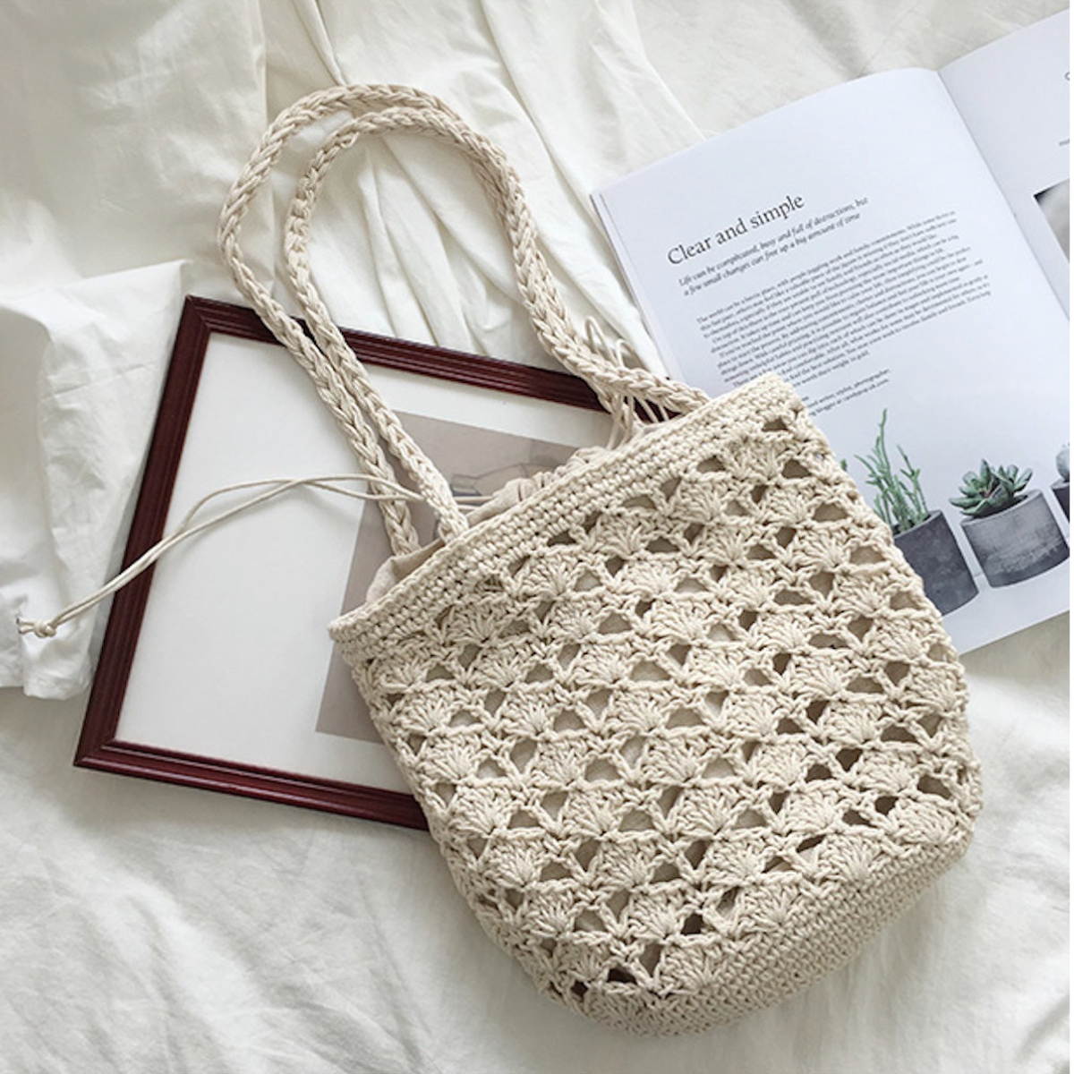 Handmade Crochet Bucket Shoulder Bag